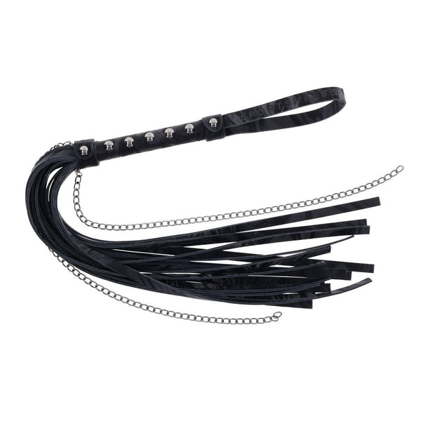 Sportsheets Velvet Noir Chain Flogger Black 43 Cm Whip Floggers