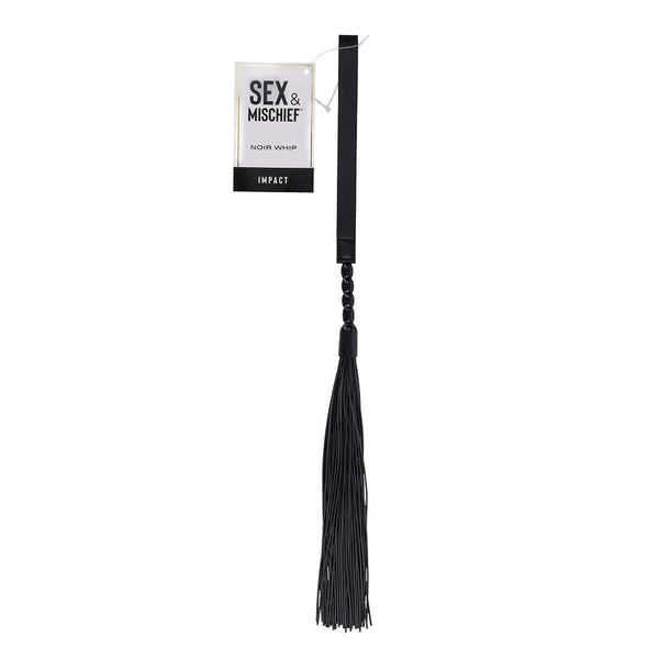 Sex & Mischief Noir Whip Black 40 Cm Rubber Floggers