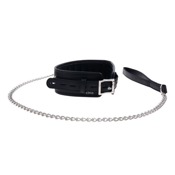 Edge Collar & Leash Black Neck Restraint With Heavy Duty Metal Restraint Kits & Sets