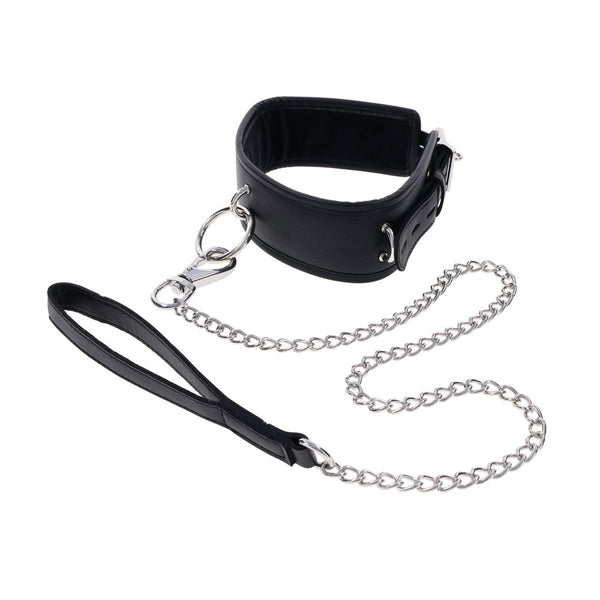 Edge Collar & Leash Black Neck Restraint With Heavy Duty Metal Restraint Kits & Sets