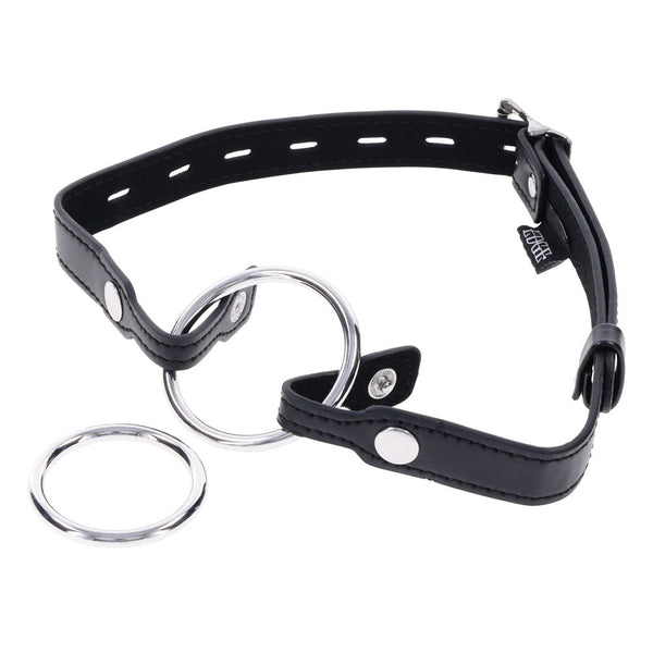 Edge Interchangeable Ring Gag Black Mouth Restraint With 2 Pieces Placeholder