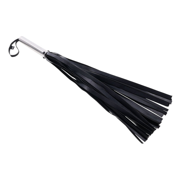 Edge Flogger Black Whip With Metal Handle Floggers