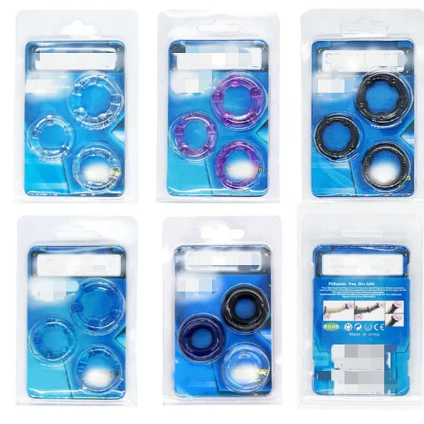 3Pcs/Set Silicone  Rings Adult Supplies Male Ejaculation Delay  Rubber Lasting  Erection Sex Toys For Men  Rings