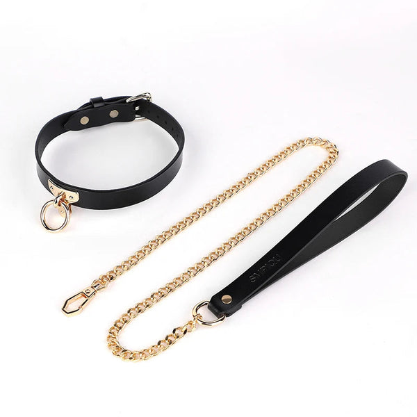 Genuine Leather Collar Slave Bed Neck Restraint With Leash  Erotic Sex Toys For Women Couples Adult Games Collars & Leashes
