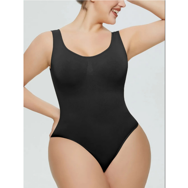 Scoop Neck Wide Strap Shaping Bodysuit Bodysuits