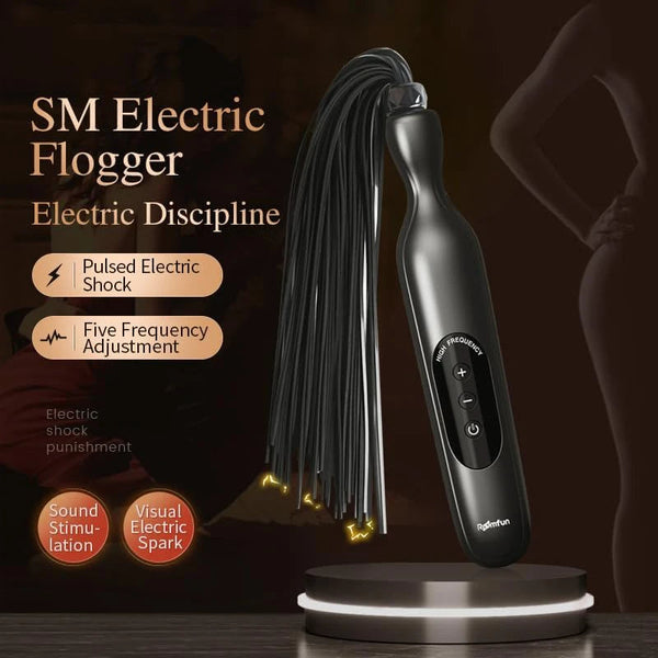 Electric  Whip 5 Level Stimulation Flogger Visual Lightning Sm Tool For Couples  Role Play Estim Sex Toy Floggers