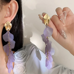 Veile Studios Seaside Bloom Acrylic Petal Tassel Long Style Drop For Women Jewelry Earrings