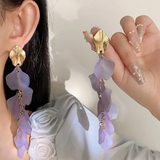 Veile Studios Seaside Bloom Acrylic Petal Tassel Long Style Drop For Women Jewelry Earrings