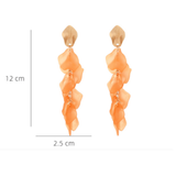 Veile Studios Seaside Bloom Acrylic Petal Tassel Long Style Drop For Women Jewelry Earrings