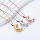Veile Studios Smooth Moon Urn Necklaces Hold Human Pet Ashes Stainless Steel Memorial Pendant Necklaces & Pendants