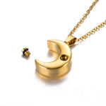 Veile Studios Smooth Moon Urn Necklaces Hold Human Pet Ashes Stainless Steel Memorial Pendant Necklaces & Pendants