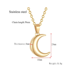 Veile Studios Smooth Moon Urn Necklaces Hold Human Pet Ashes Stainless Steel Memorial Pendant Necklaces & Pendants
