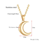 Veile Studios Smooth Moon Urn Necklaces Hold Human Pet Ashes Stainless Steel Memorial Pendant Necklaces & Pendants