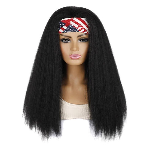 Stars And Stripes Long Hair Turban Headband For Women With Wig Extension Headbands