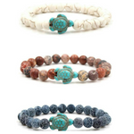 Bracelets Veile Studios Turtle Bracelet With Natural Stone Beads And Sea Charms For Fashion Jewellery
