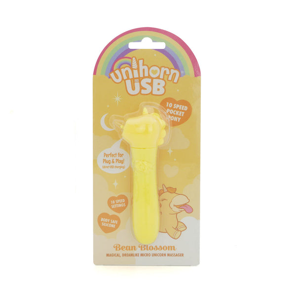 Unihorn Usb Bullet Bean Blossom Yellow Rechargeable Vibrating Bullets