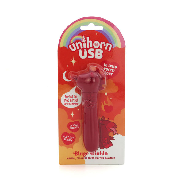 Unihorn Usb Bullet Blaze Diablo Red Rechargeable Vibrating Bullets