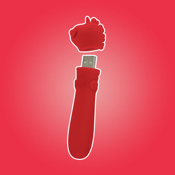 Unihorn Usb Bullet Cupid's Beau Red Rechargeable Vibrating Bullets