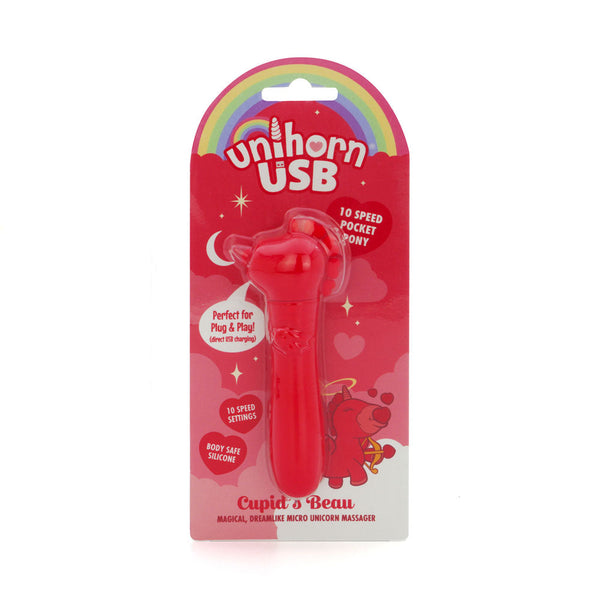 Unihorn Usb Bullet Cupid's Beau Red Rechargeable Vibrating Bullets