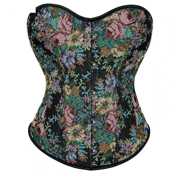 Floral Print Corselet Plus Size Strapless Corset Top For Women Medium Corsets