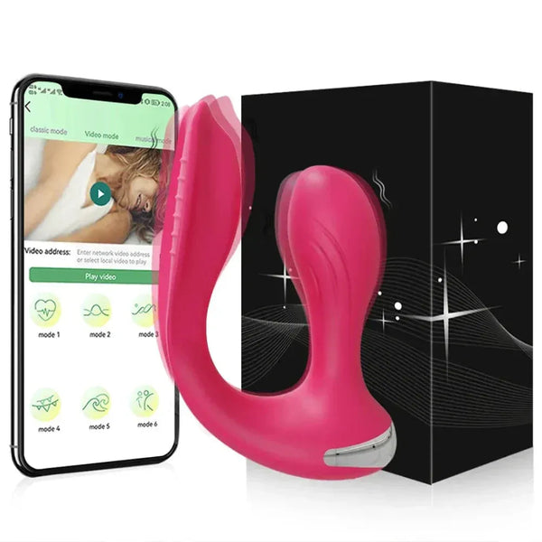 App Control Dual Ended  For Women Clit Anal Stimulation Couples Red Double Ended Dildos