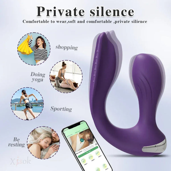 App Control Dual Ended  For Women Clit Anal Stimulation Couples Red Double Ended Dildos