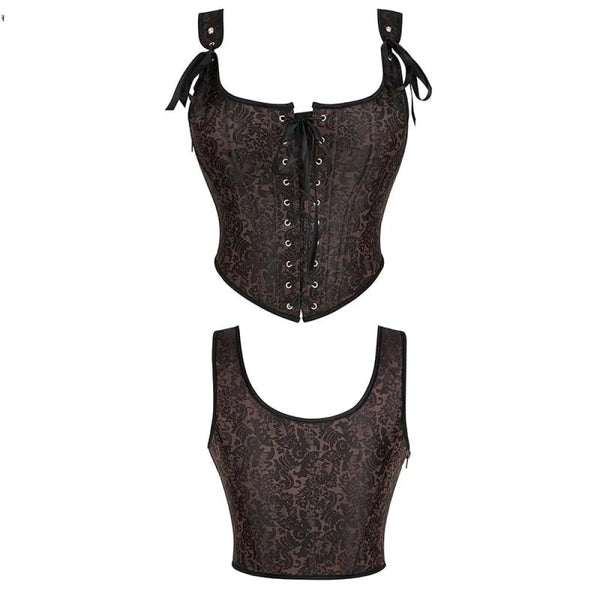 Steampunk Retro Bustier Strap Vest Tank Top Coffee Corset 4Xl Corsets & Bustiers