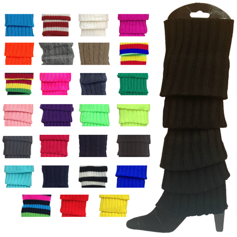 12X Leg Warmers Knitted Womens Costume Neon Dance Party Knit 80S Bulk Assorted Pack Women's Costumes