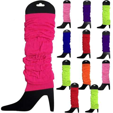 12 Leg Warmers Knitted Women Neon Party Knit Ankle Fluro Dance Costume 80S Bulk Assorted Pack Women's Costumes