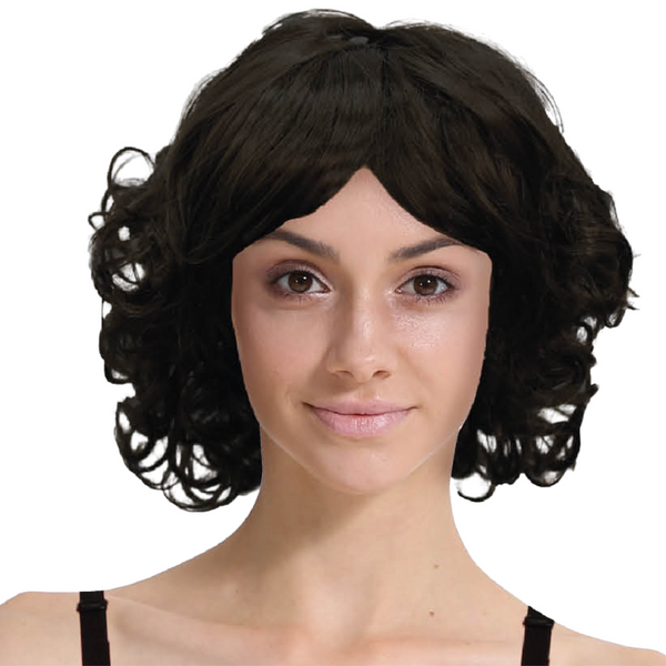 Br Costumes Curly Bob Wig Hair Party Halloween Fancy Dress Up 60S 70S Cosplay Black Wigs Facial Hair