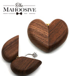 Jewellery Boxes Veile Studios Black Walnut Wood Heart Shaped Ring Box Elegant Engagement & Wedding Holder Jewelry Collector's