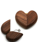 Jewellery Boxes Veile Studios Black Walnut Wood Heart Shaped Ring Box Elegant Engagement & Wedding Holder Jewelry Collector's