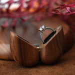 Jewellery Boxes Veile Studios Black Walnut Wood Heart Shaped Ring Box Elegant Engagement & Wedding Holder Jewelry Collector's