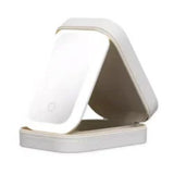 Jewellery Boxes Veile Studios White Led Jewelry Box With Mirror Smart Light Adjustment And Dual Power Charging For Travel Home