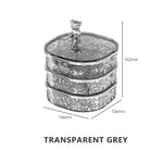 Veile Studios Grey Three Layer Jewelry Organizer Box Stylish And Anti Oxidation Storage For Earrings Necklaces Rings Jewellery Holders & Organisers