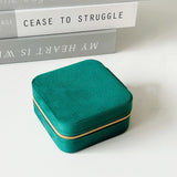 Veile Studios 2Pcs Green Portable Travel Jewelry Box With Mirror And Compartments Jewellery Boxes
