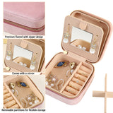 Jewellery Boxes Veile Studios 2Pcs Blue Portable Travel Jewelry Box With Mirror And Compartments