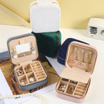 Jewellery Boxes Veile Studios 2Pcs Blue Portable Travel Jewelry Box With Mirror And Compartments
