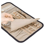 Jewellery Holders & Organisers Veile Studios Pink Travel Jewelry Organizer Compact Roll Up Storage Bag With Multiple Compartments