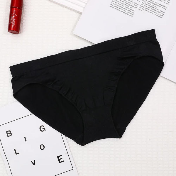 S Black 3 Pack Seamless Stretch Bikini Panties Soft & Breathable Women's Underwear