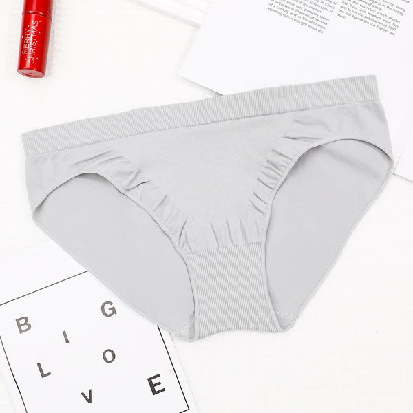 S Grey 3 Pack Seamless Stretch Bikini Panties Soft & Breathable Women's Underwear