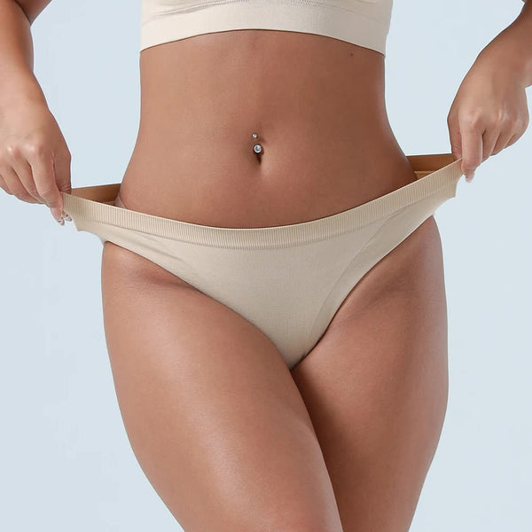 S Grey 3 Pack Seamless Stretch Bikini Panties Soft & Breathable Women's Underwear