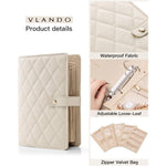 Jewellery Holders & Organisers Veile Studios 1 Piece Off White Luxury Leather Loose Leaf Jewelry Organizer Portable Large Capacity Storage Book For Ea