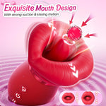 Purple Lips Vibrating Stimulator Dual Action Suction Licking Massager For Women Massagers & Wands