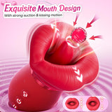 Purple Lips Vibrating Stimulator Dual Action Suction Licking Massager For Women Massagers & Wands