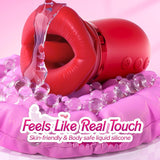 Purple Lips Vibrating Stimulator Dual Action Suction Licking Massager For Women Massagers & Wands