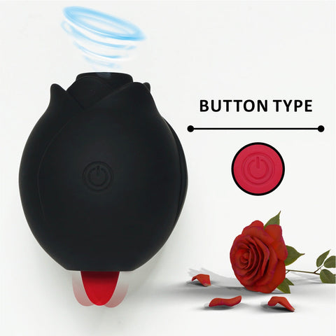 House Of Dasein Black Rose Shaped App Controlled Suction & Tongue Massager Sensual Chest Teasing Adult Toy Suction s