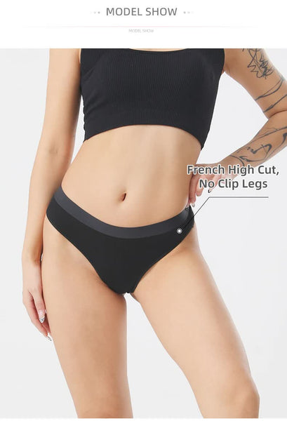 Elosung 4 Pcs Women's  Low Waist Cotton Thong Underwear