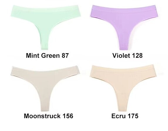 Elosung 4 Pcs Women's  Low Waist Cotton Thong Size Underwear