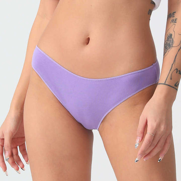 Elosung Violet High Waisted Cotton Bikini Briefs For Women Erotic Panties